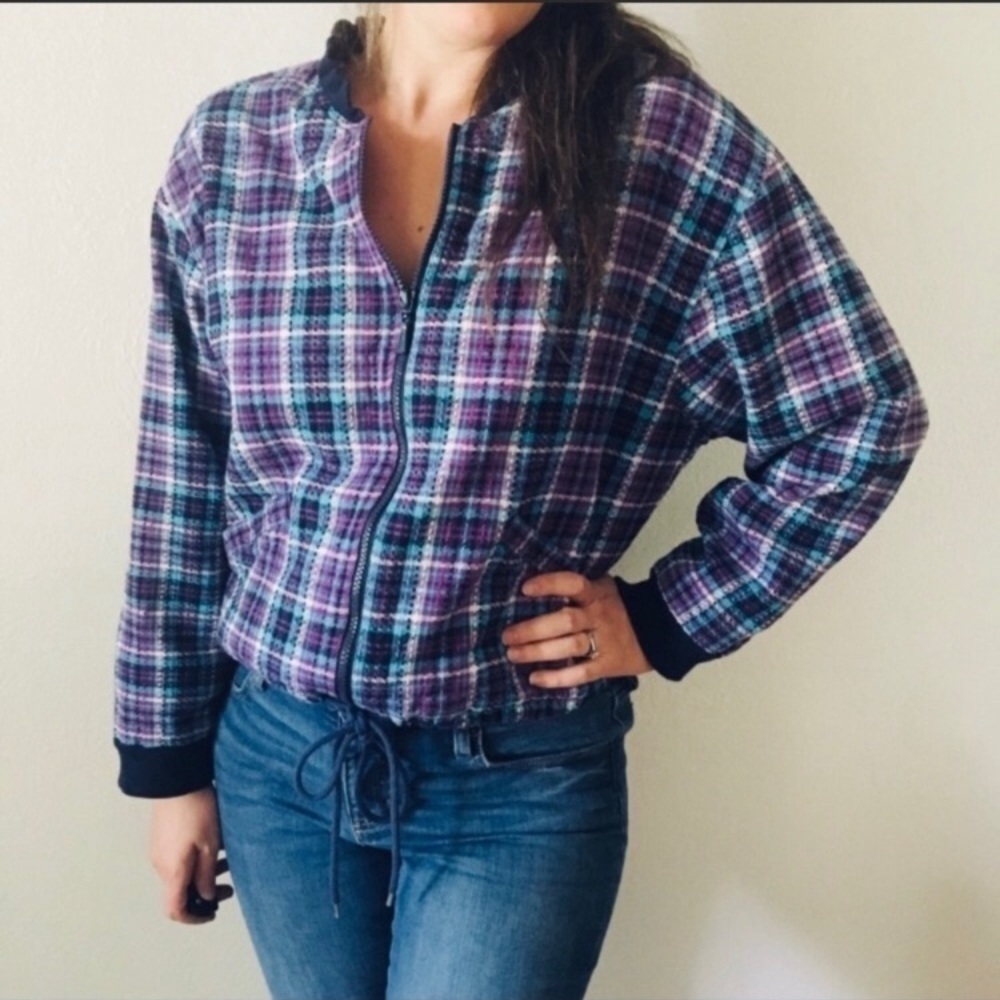 Vintage Basic Editions Checkered Cropped Jacket - image 6